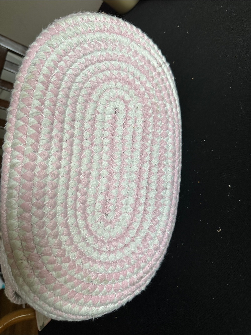 Pink & Cream Cotton Rope Storage Basket with Handles - Picture 3 of 3